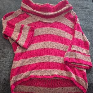 Striped Pink and Tan Women's Sweater